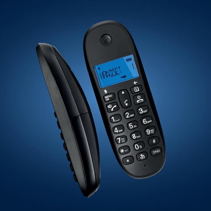 Motorola C1001CB+ - Téléphone numérique sans Fil DECT - Mode Blocage d'appel, Identification de l'appelant, Mains Libres, répertoire de 50 numéros, écran rétroéclairé - Noir