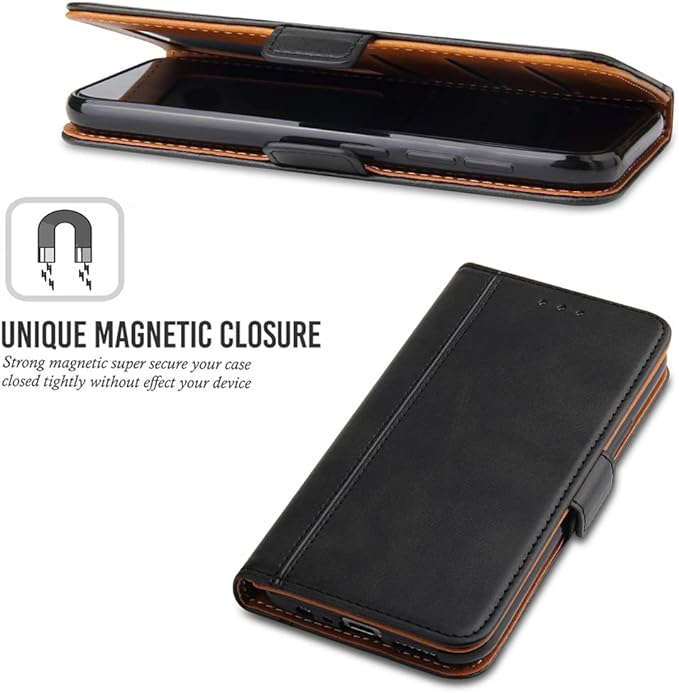 Coque pour Samsung Galaxy A13, Housse en Cuir PU Premium Etui à Rabat Pochette de Portefeuille, Étui de Protection pour Samsung Galaxy A13, Noir