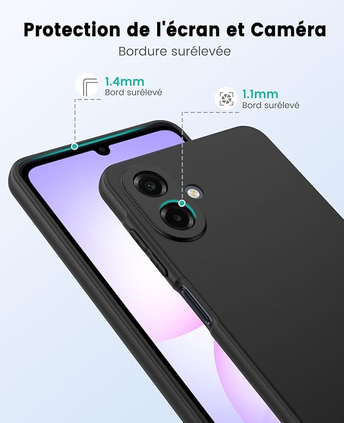 SineOrdo Coque Antichoc pour Samsung Galaxy A07 4G Étui Protection [Anti-Rayures] Ultra-Mince en Mat Silicone TPU Housse Anti-Jaune