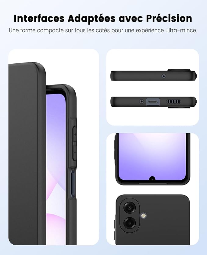 SineOrdo Coque Antichoc pour Samsung Galaxy A07 4G Étui Protection [Anti-Rayures] Ultra-Mince en Mat Silicone TPU Housse Anti-Jaune