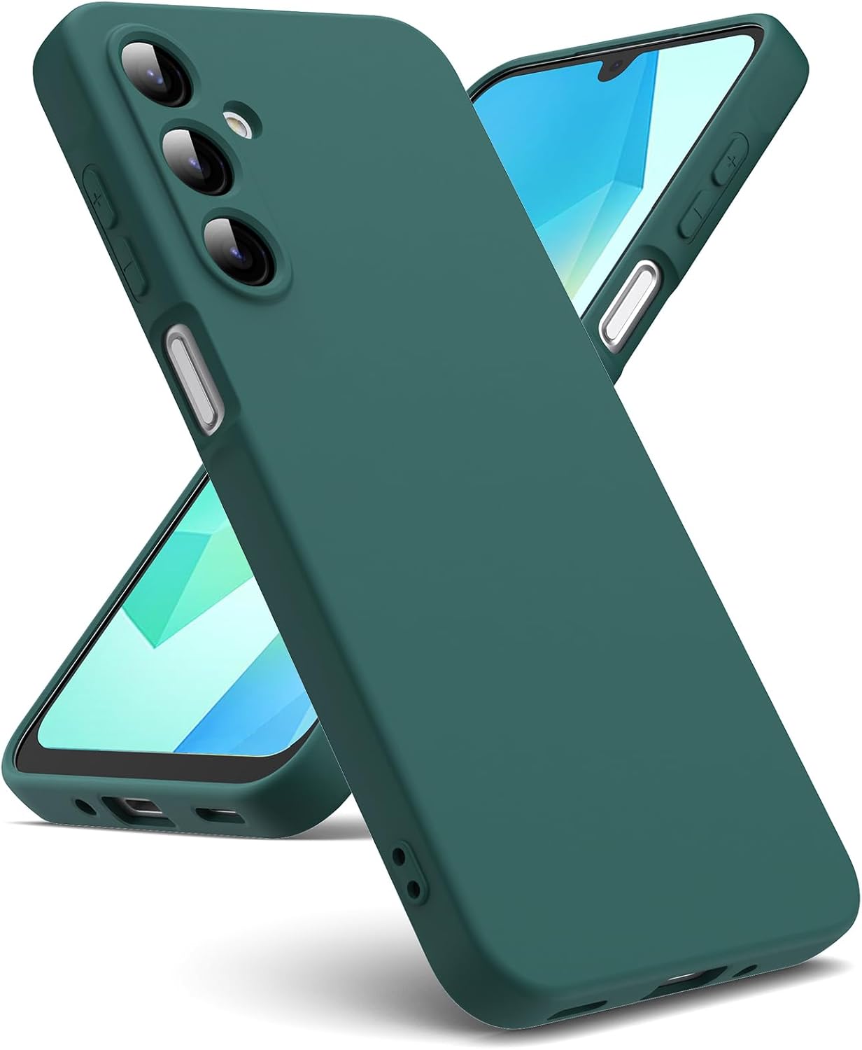 Oududianzi - Coque pour Samsung Galaxy A16 4G / 5G, [Silicone TPU Liquide] [Intérieur Microfibre] Souple Étuis en Caoutchouc Housse Antichoc Protection Bumper Coque Samsung A16 - Bleu Nuit