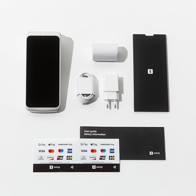 SUMUP, Terminal de Paiement Autonome avec Écran Tactile, Compatible WiFi et Données Mobiles, Accepte Tous Types de Paiements sans Contact et Cartes Bancaires