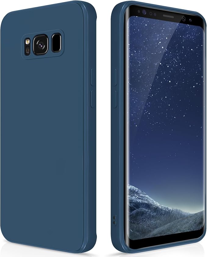 GiiYoon Coque pour Samsung Galaxy S8 Case en Silicone, Etui de Protection Antichoc Etui Housse Silicone Ultra-Mince avec Couche Intérieure en Fibre et Protection pour Caméra, Bleu