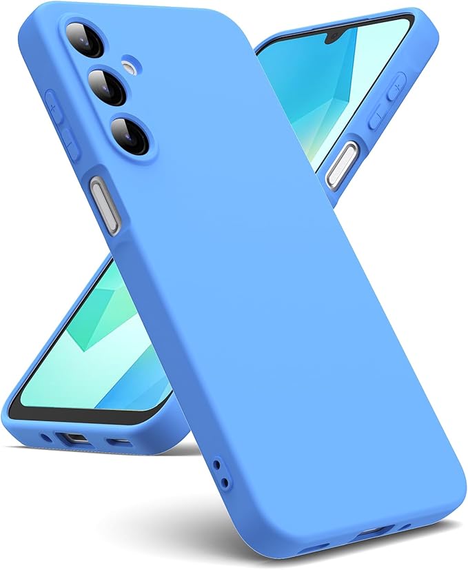 Oududianzi - Coque pour Samsung Galaxy A16 4G / 5G, [Silicone TPU Liquide] [Intérieur Microfibre] Souple Étuis en Caoutchouc Housse Antichoc Protection Bumper Coque Samsung A16 - Bleu Nuit