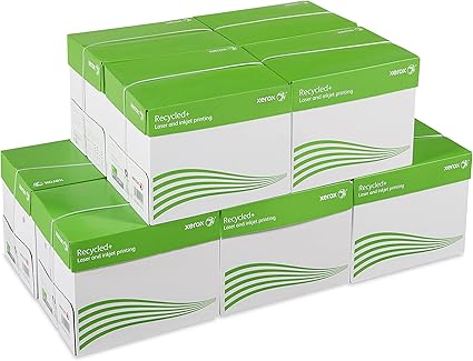 Xerox Recycled+ - Papier recyclé ISO 80-80 g/m² A4 - Lot de 10 cartons - 50 Ramettes de 500 Feuilles - 25.000 Feuilles