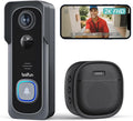 BOIFUN Sonnette sans Fil Exterieur Etanche, 2K FHD, IP65 Étanche, Grand Angle de 166°, Installation Facile, Détection Humaine PIR, Vision Nocturne, Supporte Uniquement 2,4 GHz, sans écran intérieur