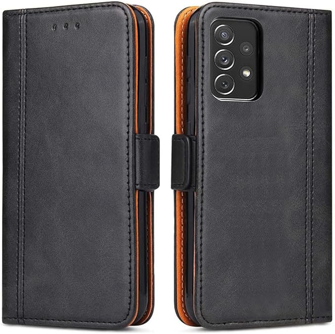 Coque pour Samsung Galaxy A13, Housse en Cuir PU Premium Etui à Rabat Pochette de Portefeuille, Étui de Protection pour Samsung Galaxy A13, Noir