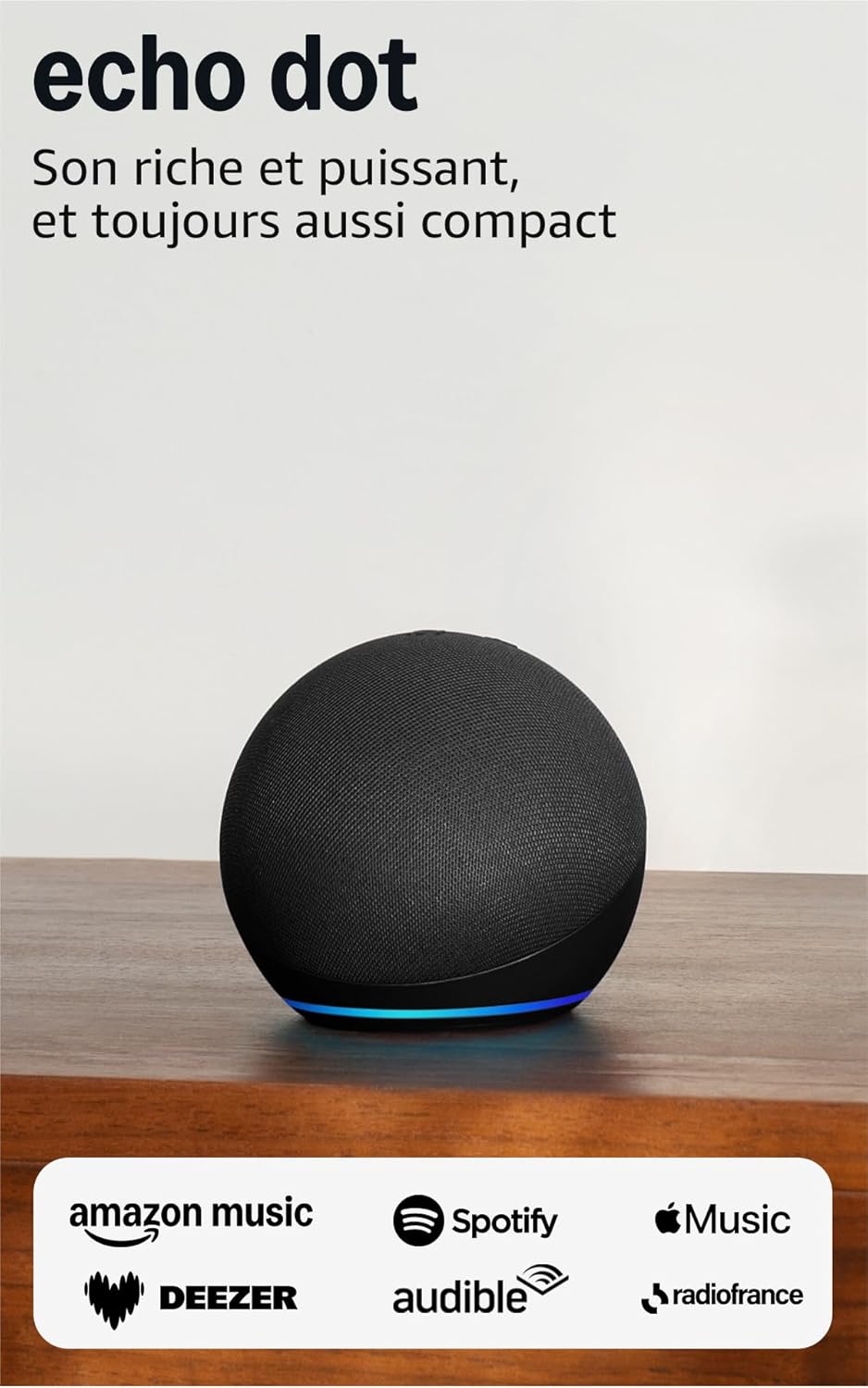 Echo Dot (Nouvelle génération) | Enceinte connectée Bluetooth et Wi-Fi au son puissant encore plus imposant, avec Alexa | Anthracite