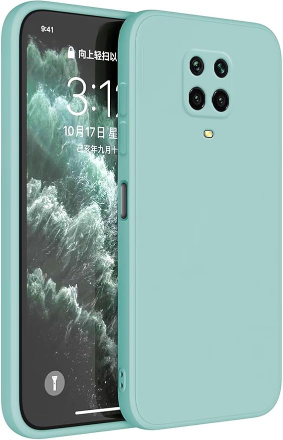 Coque en Silicone TPU Compatible avec Redmi Note 9S / Note 9 Pro (6.67" inches), Housse Etui de Protection pour Téléphone Portable - Bleu Saphir